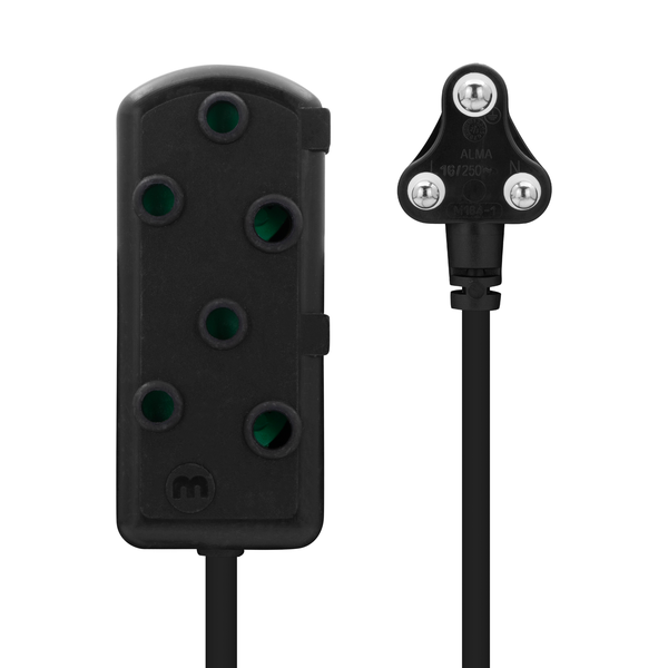 Ellies Side by Side Heavy Duty Extension Lead-5M - Black