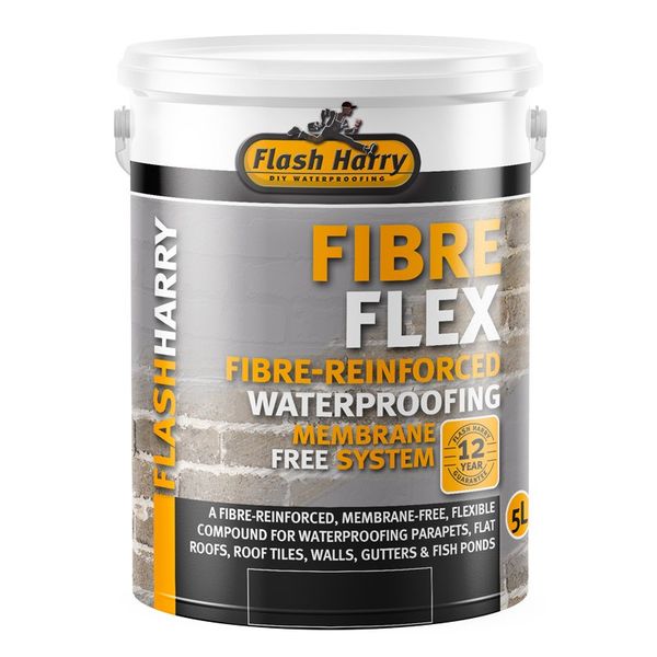 Bulk Pack x 3 Flash Harry Fibre Flex Waterproofing - White - 1 Litre