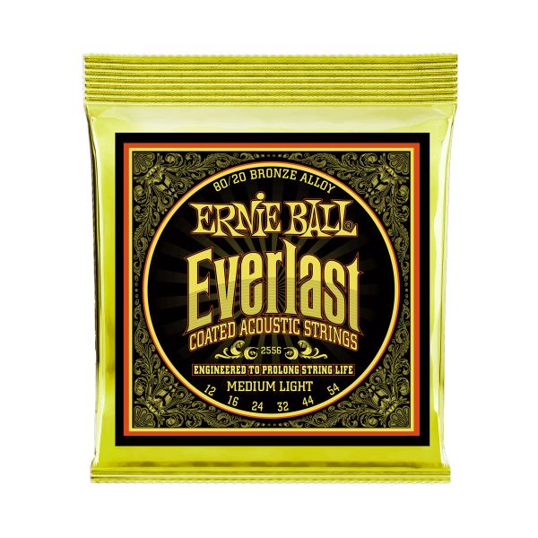 Ernie Ball 2556 Everlast 80/20 Bronze Alloy Coated Acoustic Guitar Strings