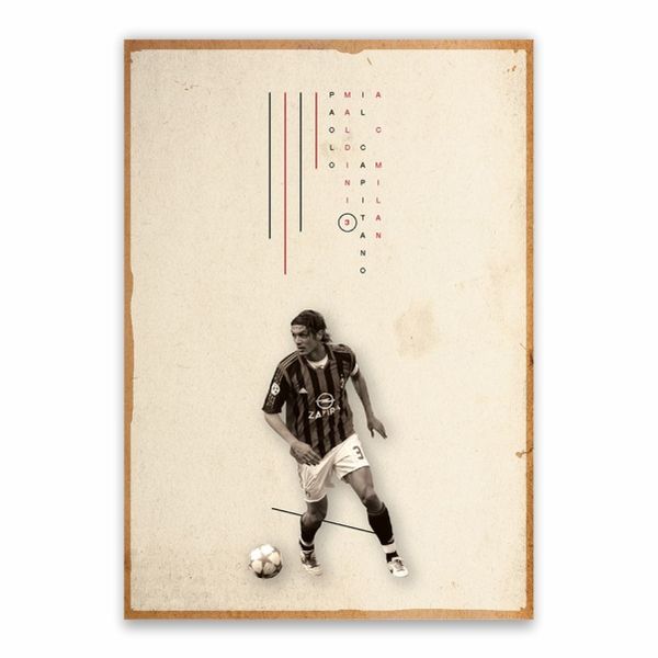Paolo Maldini AC Milan Poster - A1