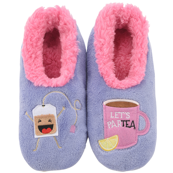 Snoozies! Ladies PAR-TEA - Lilac Fleece Slippers