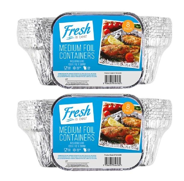 16 Medium Foil Containers