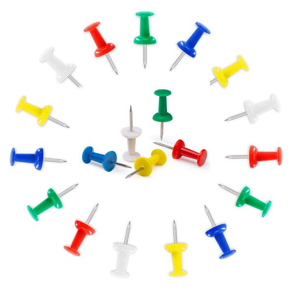 Colored Push Pins for Boards 20mm 100 Pcs