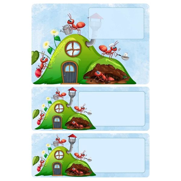 Labels for 2 Liter ice cream container labels with an ant hill theme