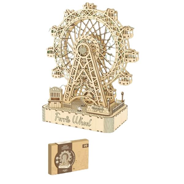 Play Hiland 3d Wooden Puzzles For Adults,Ferris Wheel With Music Box
