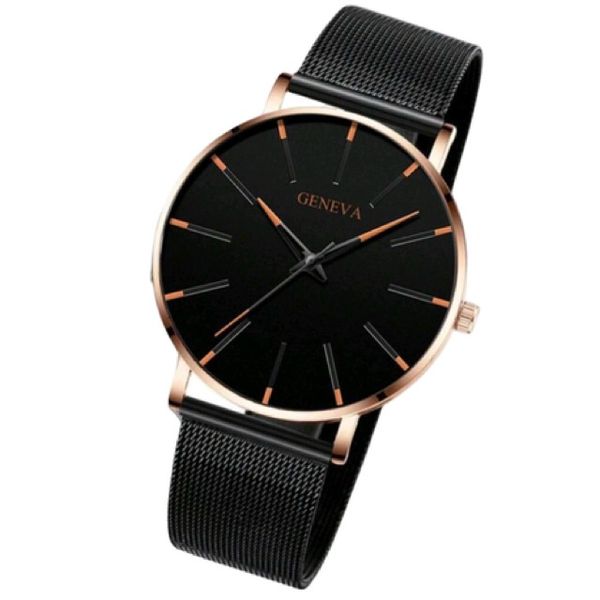 Geneva Formal For Men Black Gold Analogue Watch