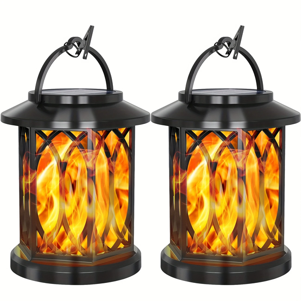 Solar Flame Lamp - Outdoor Courtyard Waterproof Garden Decoration Lamp-2Pcs