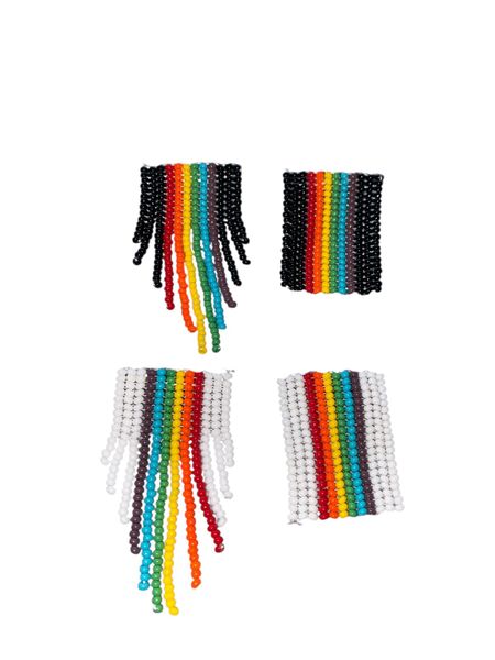 LGBTQ+ Pride Handmade Beaded Pin Set - 4-Piece Rainbow Colors Collection