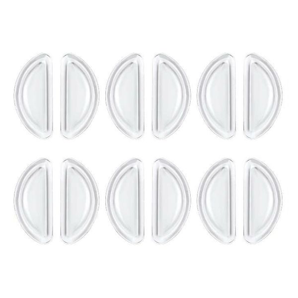 12 Pairs - Nose Pads - Transparent - Pillow type - 1 mm Thick - for Glasses