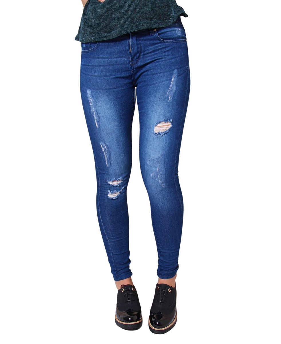 Urban Style Ladies' Ripped Denim Jeans - Blue | Buy Online in South ...