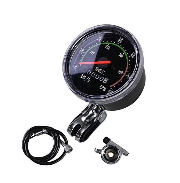 Waterproof Speedometer Mechanical Black Cycle Computer Odometer for Bike