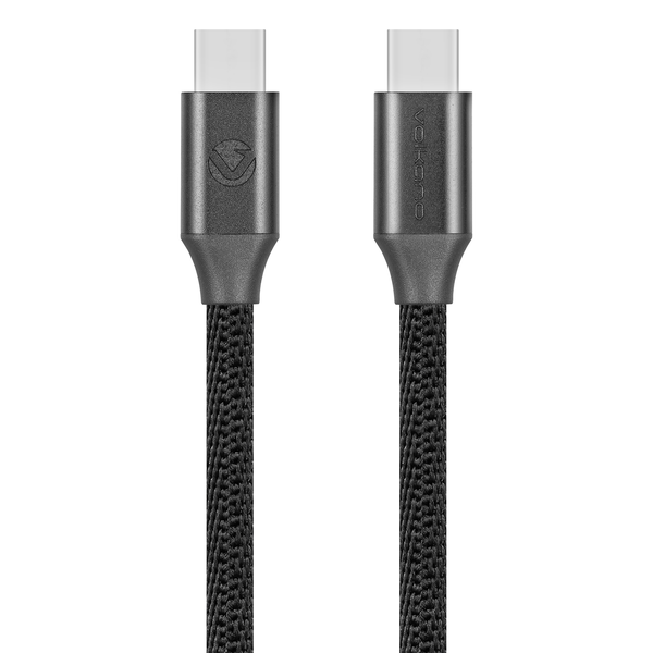 Volkano Weave series 1.2m Type-C to Type-C 60W Fast Charging Cable - Black