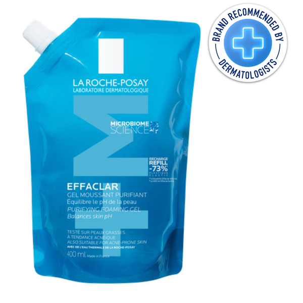 La Roche Posay Effaclar Purifying Cleansing Gel Refill Pouch for Acne-Prone Skin 400ml