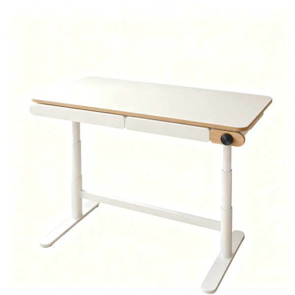 Adjustable Lift-Up Study Desk 75-115cm with Drawers &amp; Wood Finish
