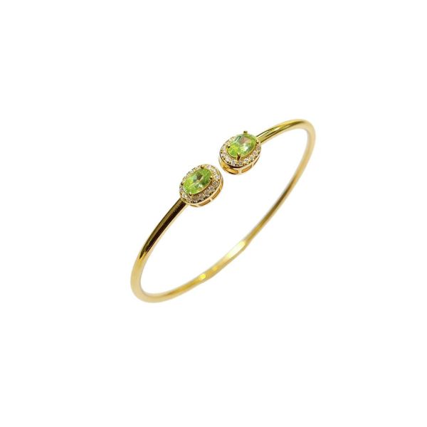 Fresh Peridot Open Bracelet Date Party Accessories