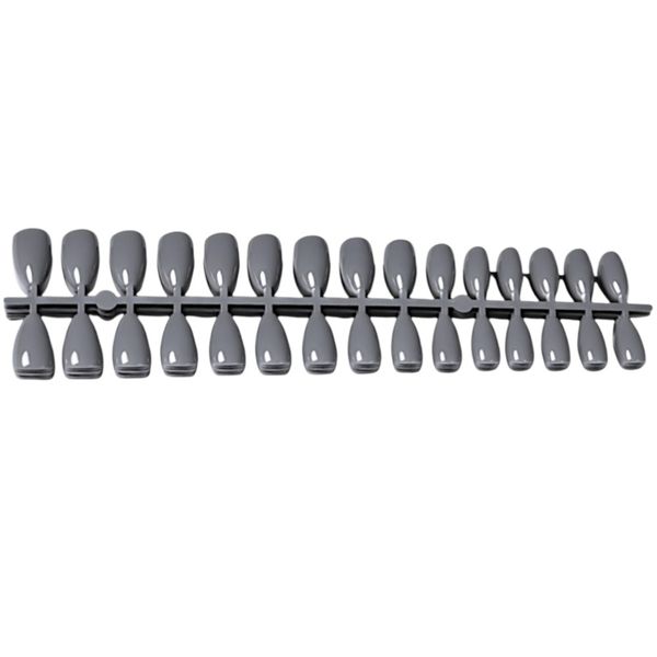 150 Piece Short Almond Glossy Press-On Nail Set - Grey
