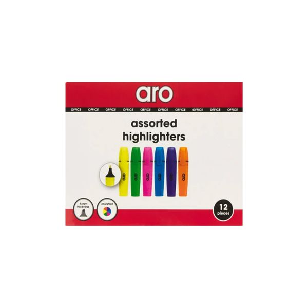 ARO Highlighters - 1 x 12 pack