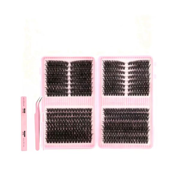DIY Eyelash Extension Kit Travel Cluster Kit 544Pcs Clusters 10-18mm Mixed