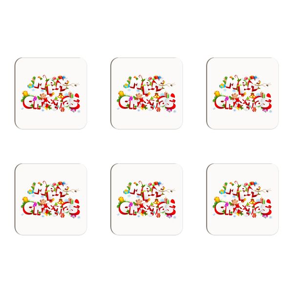 Merry Christmas Busy Coasters - Set of 6