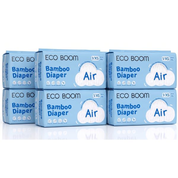 Eco Boom - Air Bamboo Baby Nappies Pack of 38 - Extra Small - 304 Nappies