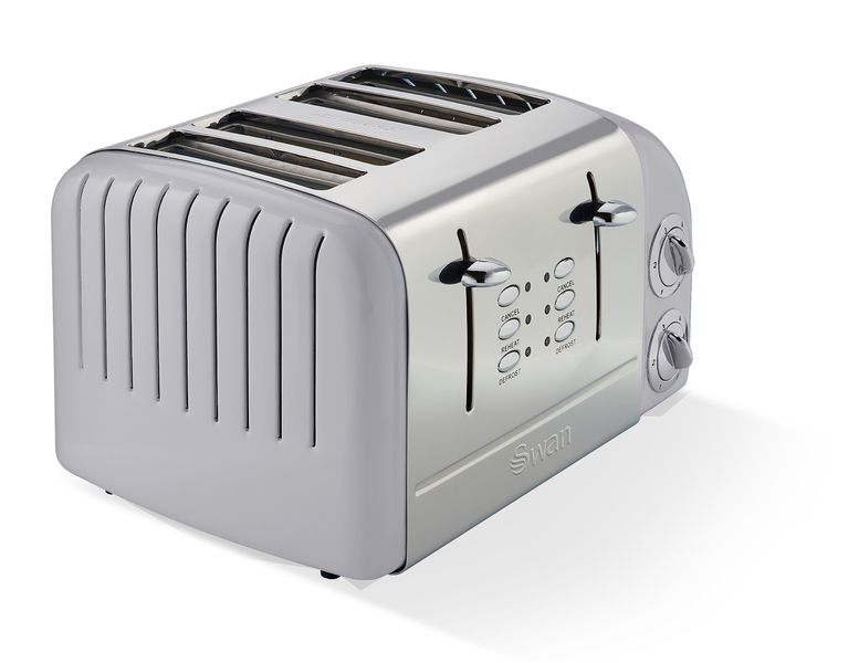 Swan 4 Slice Grey Retro Toaster