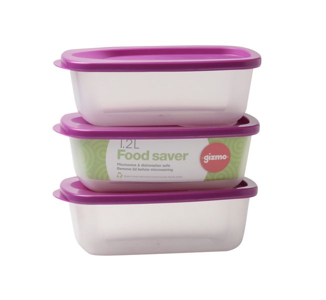 Gizmo 1.2 Litre Food Storage Container - 3 Pack