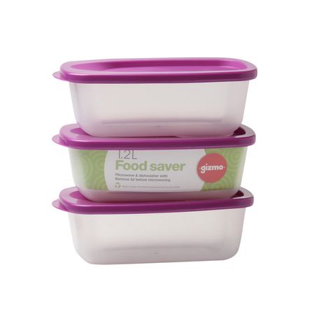 Tupperware Plastic Container- 500 ml, 1.2L 4 pcs, Purple 