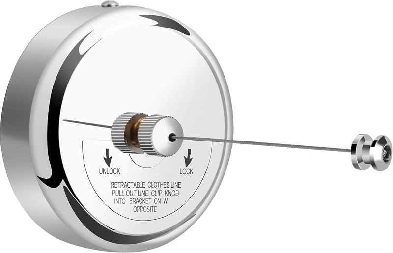 Retractable Clothesline 304 Stainless Steel Durable with Adjustable Rope