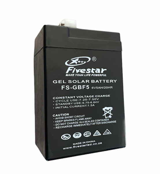 5AH Solar Gel Battery 6V