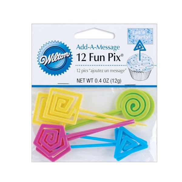 Wilton 12pk Add A Message Tag Fun Pix Picks Cupcake Decoration
