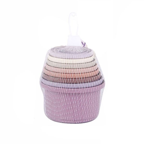 8-Piece Rabbit Special Multi-Color Stacking Cup Feeding Bowl Set