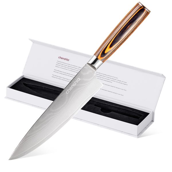 Chenshia 33cm VG10 Damascus Steel Chef Knife Gift Box Long-Lasting Blade