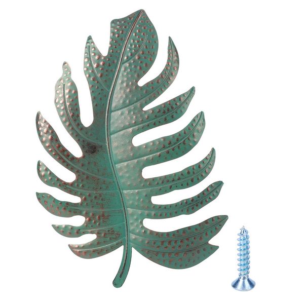 Iron Simulated Blue Leaf Wall Art Craft