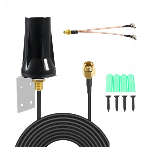 LTE 5dBi SMA Waterproof Antenna with TS9 Splitter Cable for Router Modem