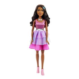 Barbie Large Doll, 28 Inches Tall, Black Hair and Shimmery Pink Dress | Shop Today. Get it