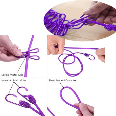 Purple Clothesline With 12 Clips