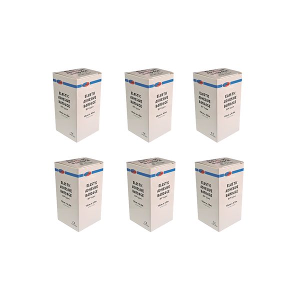 Elastic Adhesive Bandage Stretched 100mm x 4.5m Pack of 6