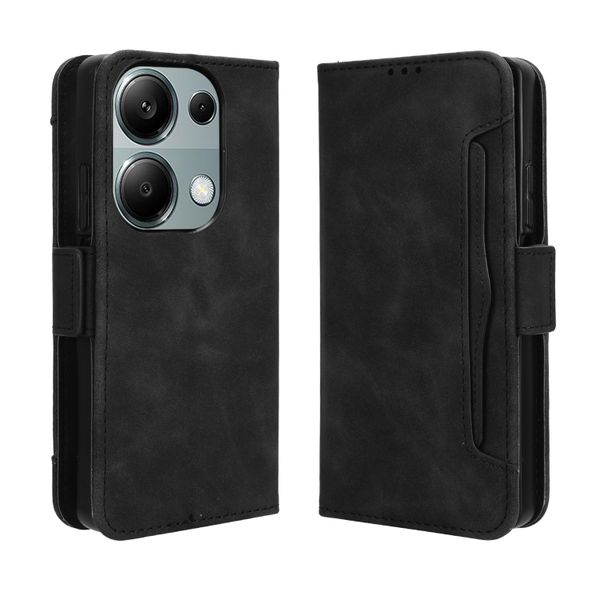 Multi Card Groove Leather Cover compatible for Xiaomi Redmi Note 13 Pro 4G