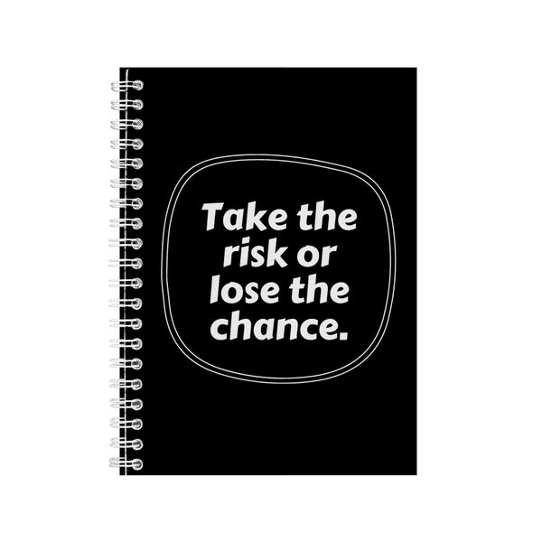 Risks A5 Notebook Spiral Lined Motivational Sayings Graphic Notepad Gift244