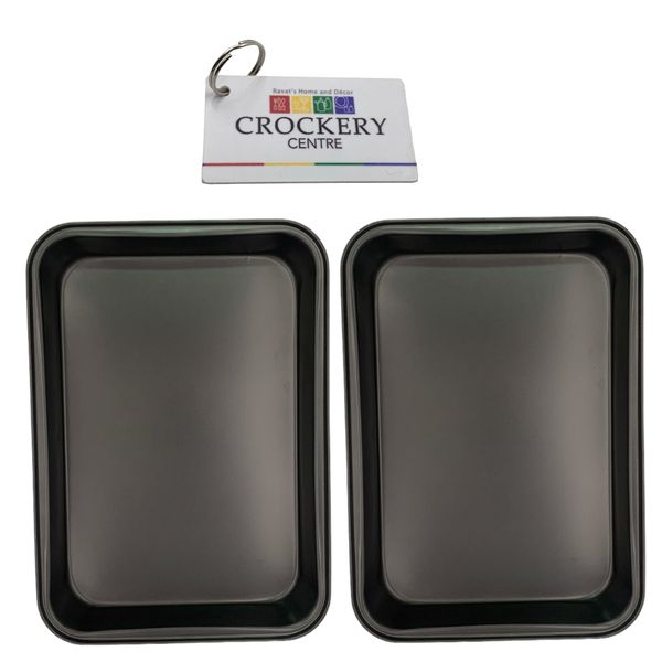 2 Piece Roasting/Baking Pan Non Stick Carbon Steel Traditional + Keyring