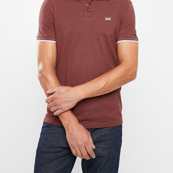 Men's Lee Icon Melange Polo - Burgundy
