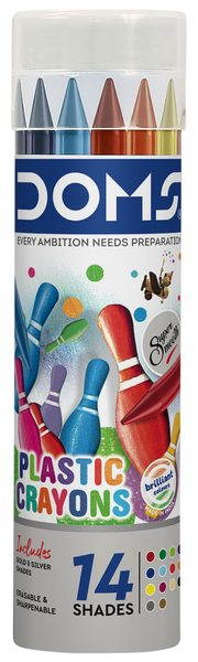 Doms Plastic Crayons Tin 14 Pc + Eraser