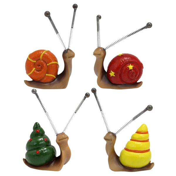 Decor Garden Landscape Realistic Snail Model Figurines Set of 4 - 6cm