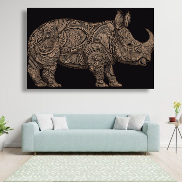 Canvas Wall Art - Rhino Intricate Design Abstract - IM0011