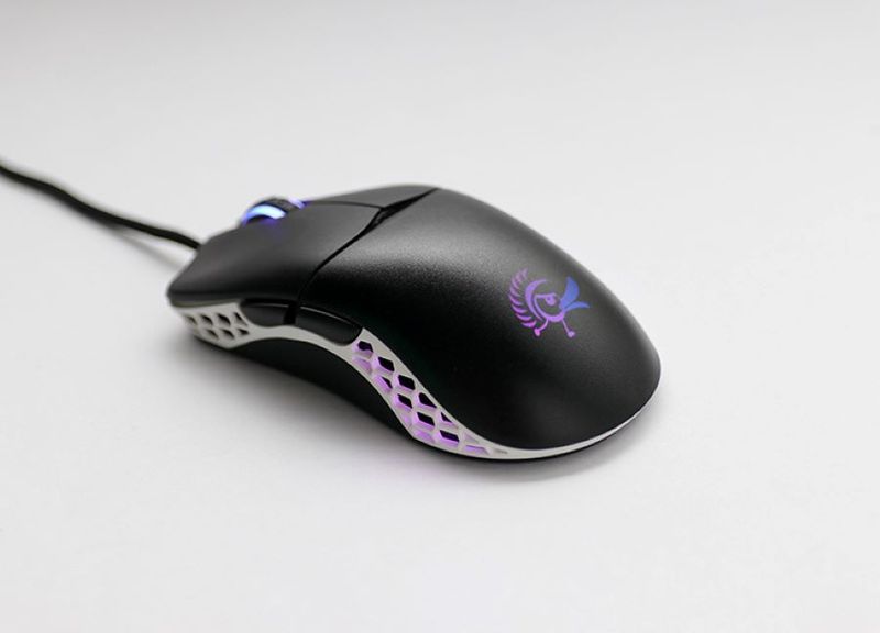 Ducky Mouse Feather Black and White - Omron D2FC-F-K 60M switches