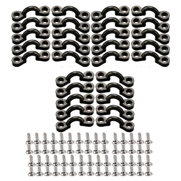 Kayak Pad Eye with Screws Kayak Tie Down Loops Deck Rigging Kit- 30 Pieces