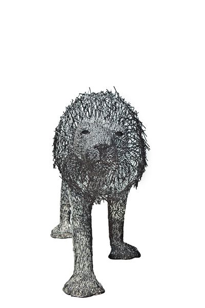The Wired King - A Mesmerizing Wire Lion Sculpture