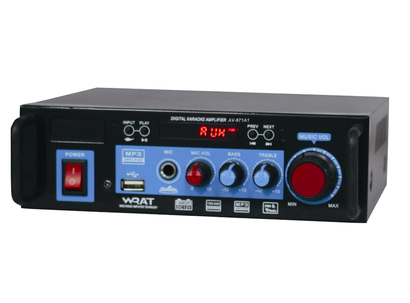 Omega Amplifier Karaoke Bluetooth/USB/Mic/FM Radio/Audio/ DC 12V AV-971A1
