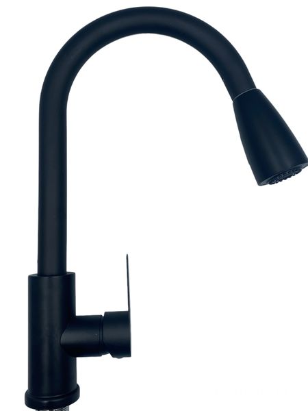 Verano Matt Black Pull-Out Kitchen Mixer