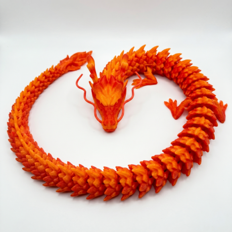 3D Printed Articulated Dragon- Flexible Joint Toy, Car Decor, Desk Ornament Image